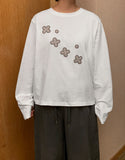 [BAONHAUS] Comcard Flower Patch Round Long Sleeve Tee