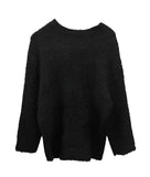 Solid loose-fit one-off knit sweatshirt