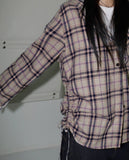 Turnt Checkered Pocket String Hooded Shirt