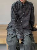 [unisex] Kurohi Check Over Long Sleeve Shirt