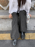 [BAONHAUS] Timder Cotton Wide Banding Flower Pants