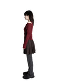 STRIPE PINTUCK PLEATS MINI SK