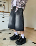 Steel black bermuda denim jeans