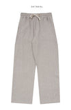 Flat ribbed knit banding pants