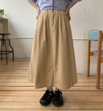 Kyofu Banding Flare Long Skirt