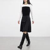 Lila Velvet Button Bustier