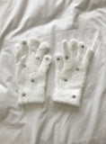 Minka Silver Star Point Fur Finger Gloves