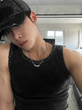 Pigmented Damage Detail Muscle Fit Sleeveless