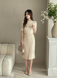 Collid Button H-Line Slit Skirt