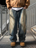 Chalk Dirty Washed Wide Denim