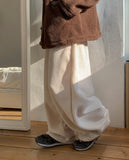 [unisex] Hillo Check Fleece Balloon Wide Brushed Pants