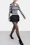 Hidden Stripe Unbalanced Neck T-shirt