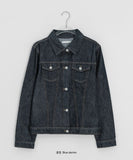 Hopan Non-Fade Pocket Raw Denim Jacket