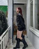 Reverse Crack Wash Two-Way Denim Jacket