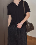 Dates Henley Neck Short Sleeve Hoodie