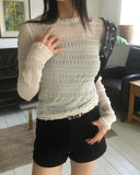 Doten Pleats Shirring See-through T-shirt