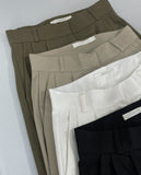 Bow Cotton High Waist Wide Pants