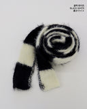 Onk Mohair Stripe Color Matching Long Muffler