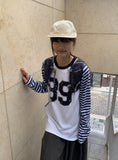 Ryan Printing Stripe Over Long Sleeve Tee