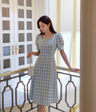 Manilo Puff Tweed Check One Piece