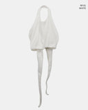 [Brushed Lining] Durin halter neck wrap layered sleeveless