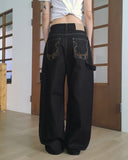 Chant Twist Embroidered Carpenter Raw Denim Pants