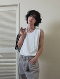 Rough damage layered sleeveless