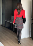 Cleans Check Tweed A-Line Mini Skirt