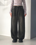Hakip Vintage Washing Wide Denim Pants