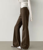 Fall Span Banding Semi Bootcut Cotton Pants