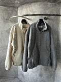 Vertical Two-Way Ribbed Fleece Jacket