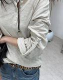Heren Roll-up Slub Henley Neck Long Sleeve