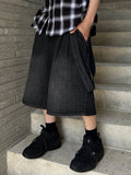 Suspenders Bermuda Two-Tuck Denim