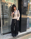 Deo Side Rivet Snap Button Cotton Pants