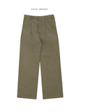 Living pintuck half-bending cotton pants