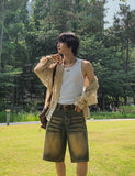 Deuce Cat Washed Bermuda Denim Pants