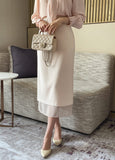 Lillian Pintuck Sleeve Chiffon Tie Blouse