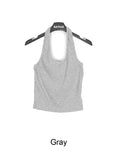 By ribbed halter sleeveless