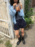 Kasumi Stripe Color Matching Button Sleeveless
