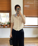 Ond Shirt Layered Short Sleeve Knit Cardigan
