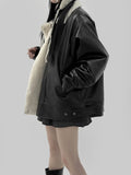 Gody Fur Collar Padded Leather Jumper