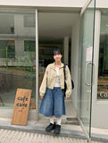 Ryuto wide denim bermuda pants