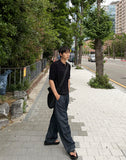 Cable knit short sleeve open collar ver