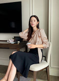 Rockle draped scarf blouse