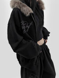 Leman Fur Brushed Hood Hood Zip Up