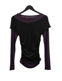 Dual Layered Color Matching Boat Neck Tee