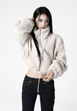 Moko Crop Fluffy Zip-up