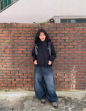 [unisex] Crion Washed Denim Banding Balloon Wide Pants