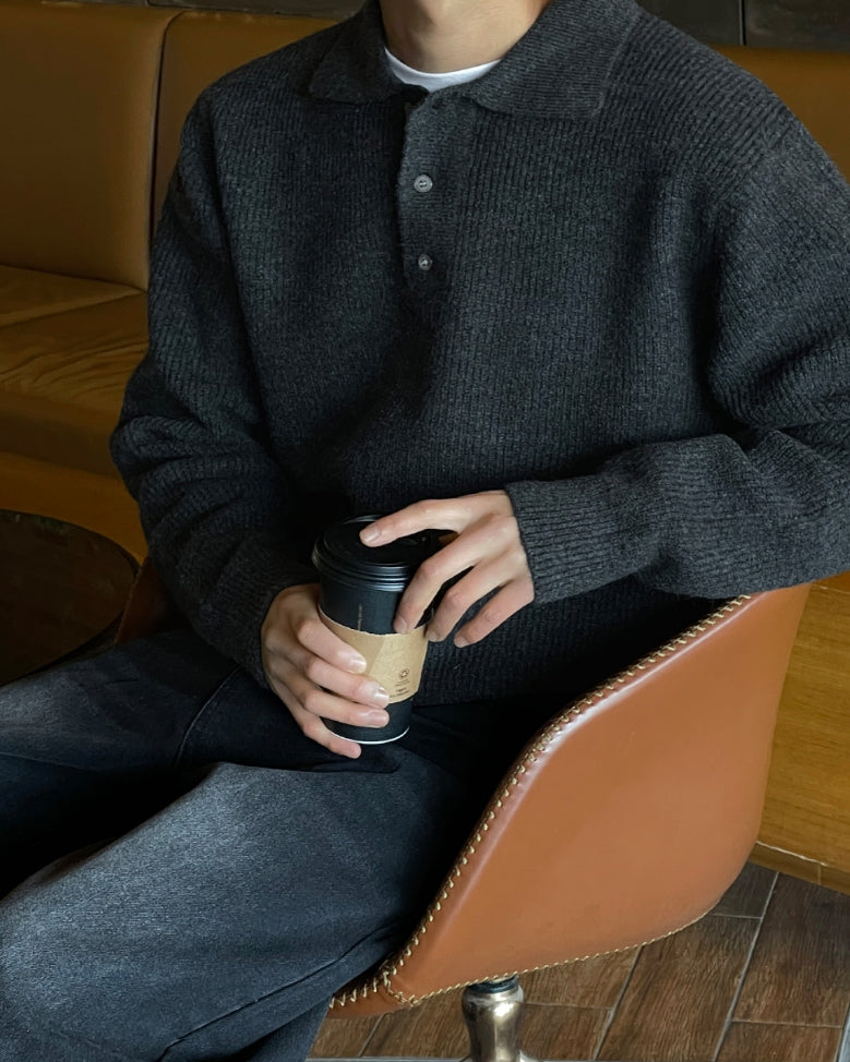 【MODERNIF】Libert Cash Collar Knit modernif (モダンイフ) - リバートキャシーカラーニット