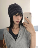 Stripe Punching Mesh See-Through Beanie